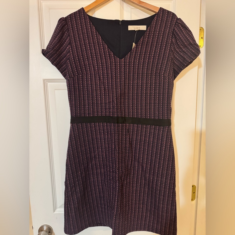 Loft Women's Purple and Navy Dress Size: 12